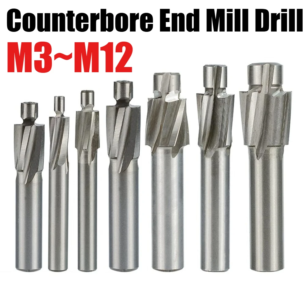 M3-M12 HSS Counterbore End Mill Pilot Slotting Tools Countersink Milling Cutter Countersunk Drill Flat Counterbore Drill Bit
M3-M12 HSS Counterbore End Mill Pilot Slotting Tools Countersink Milling Cutter Countersunk Drill Flat Counterbore Drill Bit