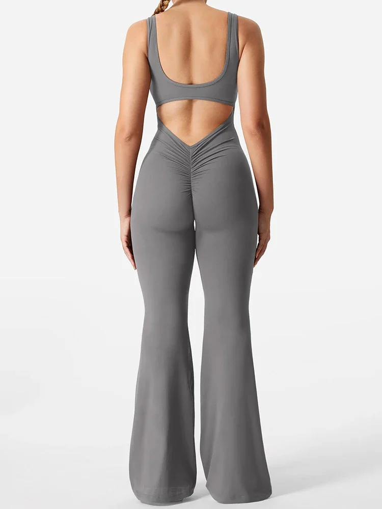 Women Workout Flare Jumpsuits Sexy Backless Gym Bodycon Scrunch Butt Yoga Rompers V Back
Women Workout Flare Jumpsuits Sexy Backless Gym Bodycon Scrunch Butt Yoga Rompers V Back