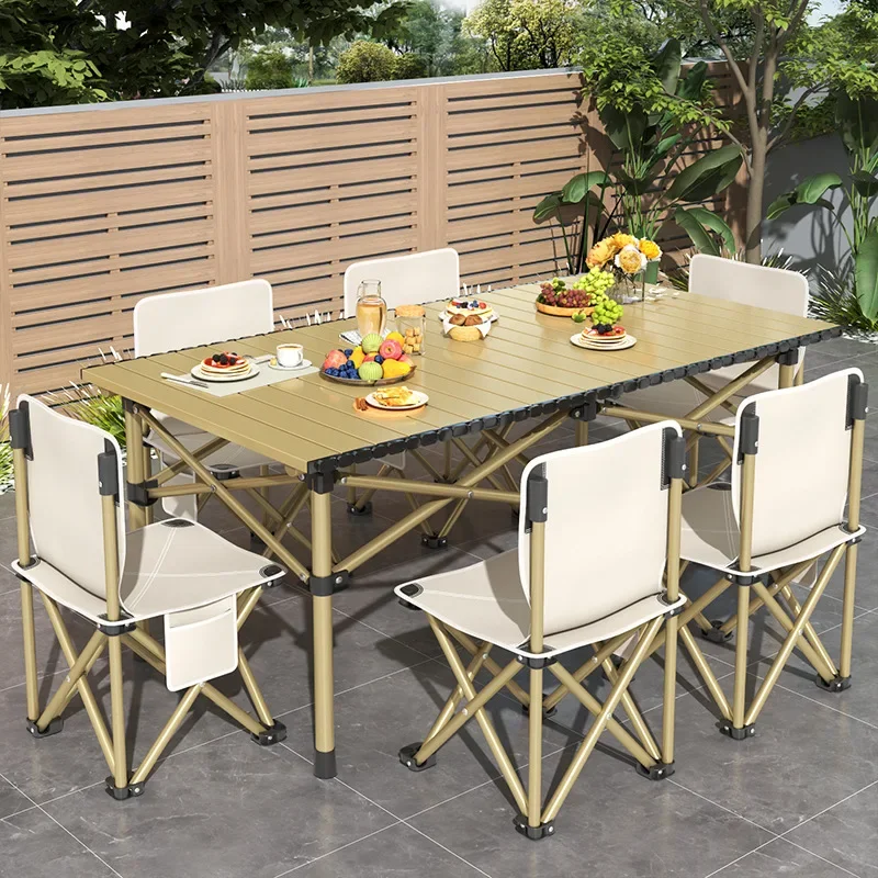 AOLIVIYA Aluminum Alloy Modern Minimalist Egg Roll Outdoor Folding Table, Portable Camping Table and Chairs for Picnic Stall B38
AOLIVIYA Aluminum Alloy Modern Minimalist Egg Roll Outdoor Folding Table, Portable Camping Table and Chairs for Picnic Stall B38