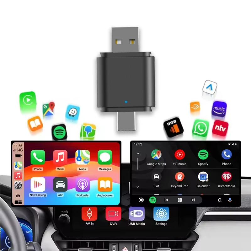 Universal USB&Type-C Dual Port Wireless Carplay Adapter Carplay Android Auto 2-in-1 Bluetooth 5.4 Carplay Box
Universal USB&Type-C Dual Port Wireless Carplay Adapter Carplay Android Auto 2-in-1 Bluetooth 5.4 Carplay Box