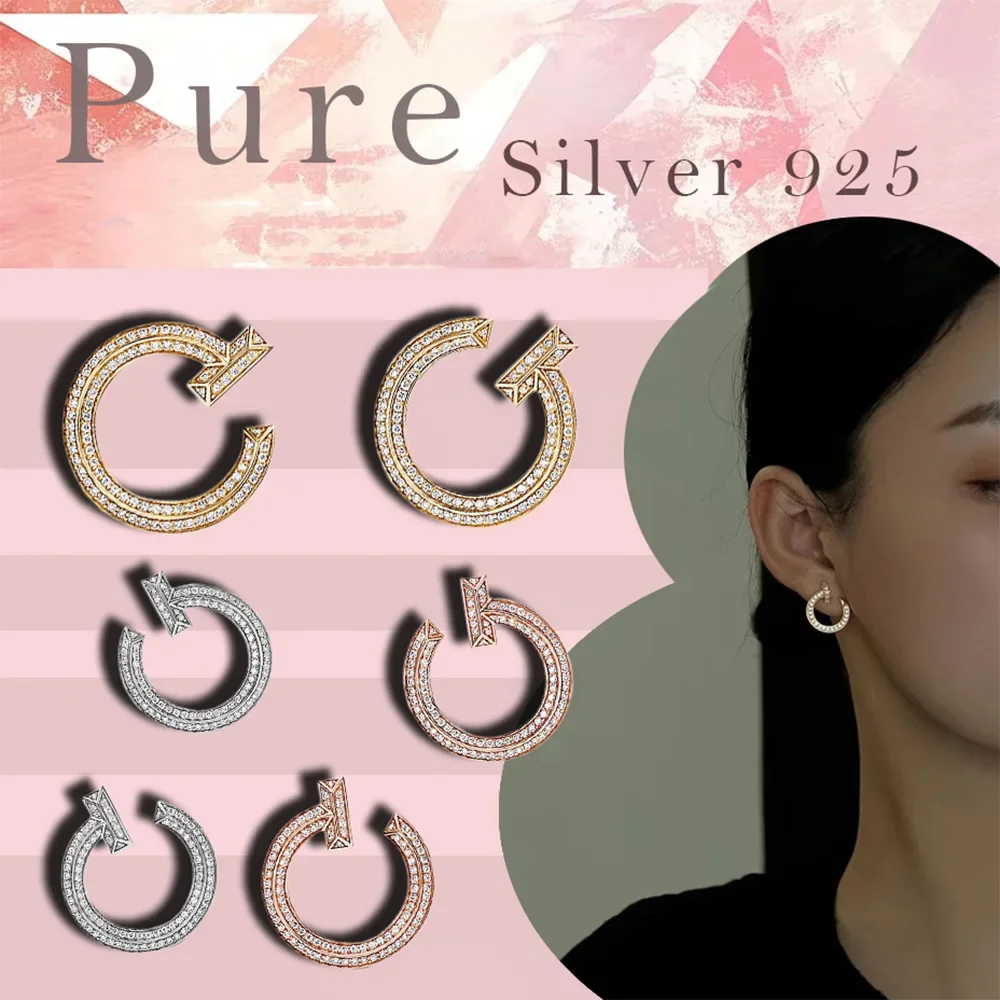 Exquisite and fashionable round hollow pure silver earrings S925 women's earrings T home style Valentine's Day gift
Exquisite and fashionable round hollow pure silver earrings S925 women's earrings T home style Valentine's Day gift