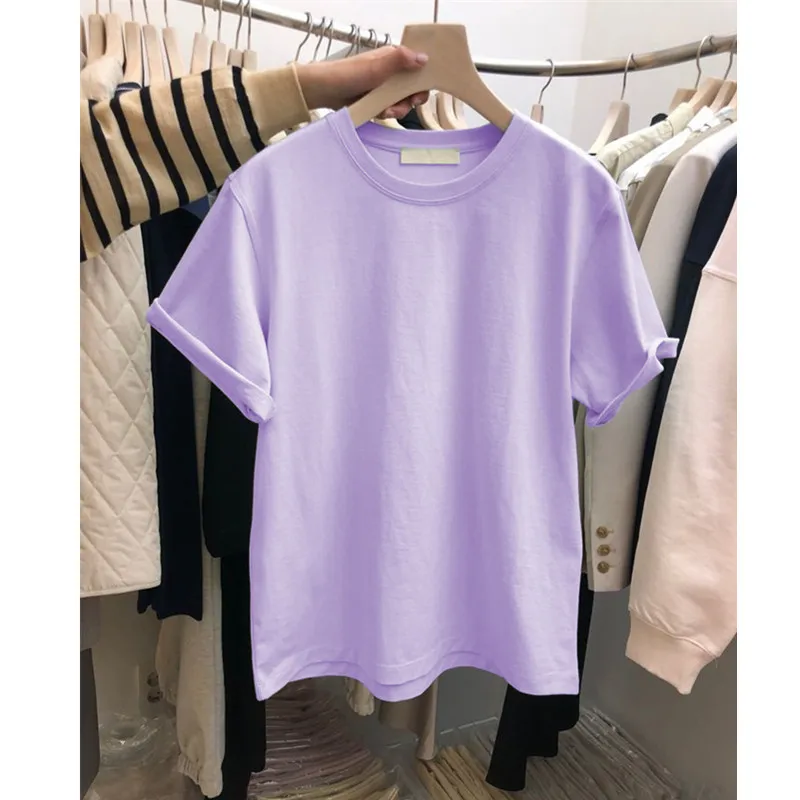 2021 Spring Summer New T-shirts Harajuku T-shirts Womens Solid Color 95% Cotton Korean Fashion Girls Tees
2021 Spring Summer New T-shirts Harajuku T-shirts Womens Solid Color 95% Cotton Korean Fashion Girls Tees