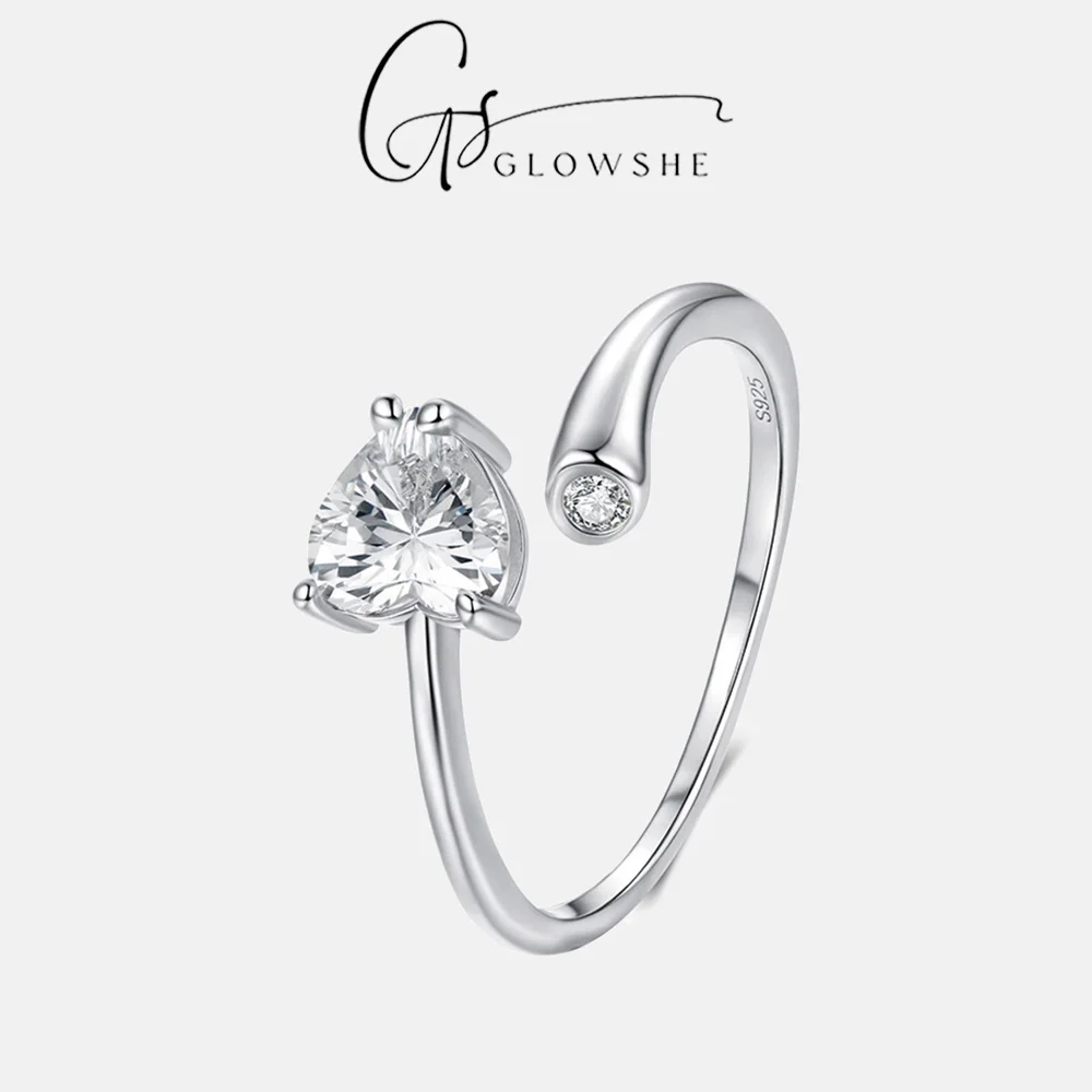 Изящное регулируемое кольцо Glowshe из стерлингового серебра 925 пробы с цирконом в форме сердца, гипоаллергенное, для повседневного ношения, для женщин
Изящное регулируемое кольцо Glowshe из стерлингового серебра 925 пробы с цирконом в форме сердца, гипоаллергенное, для повседневного ношения, для женщин