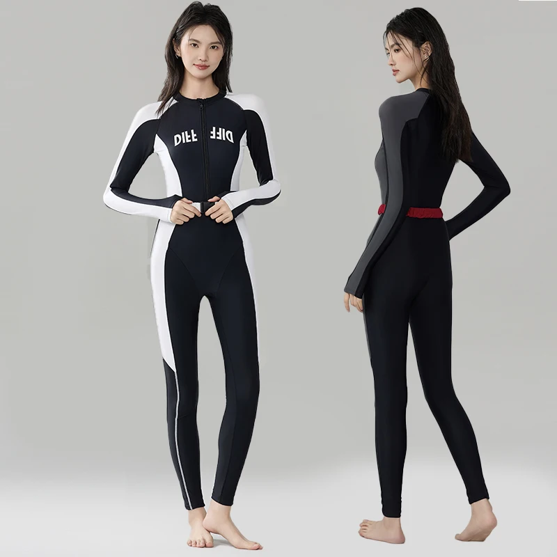 Wisuwore NEW Women's All-inclusive One-piece Swimsuit Color Matching Long Sleeve Zipper Swimsuit Slimming Swimsuit Sea Sports
Wisuwore NEW Women's All-inclusive One-piece Swimsuit Color Matching Long Sleeve Zipper Swimsuit Slimming Swimsuit Sea Sports