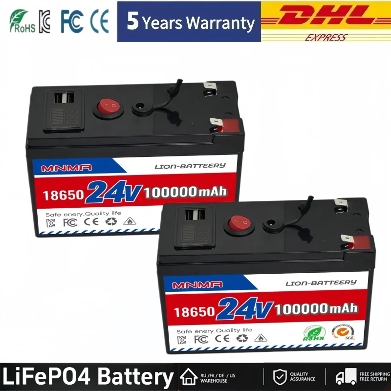 5-year warranty MNMA 24V 100Ah lithium-ion battery built-in BMS rechargeable lifepo4 battery cycle operation 4000+solar energy
5-year warranty MNMA 24V 100Ah lithium-ion battery built-in BMS rechargeable lifepo4 battery cycle operation 4000+solar energy