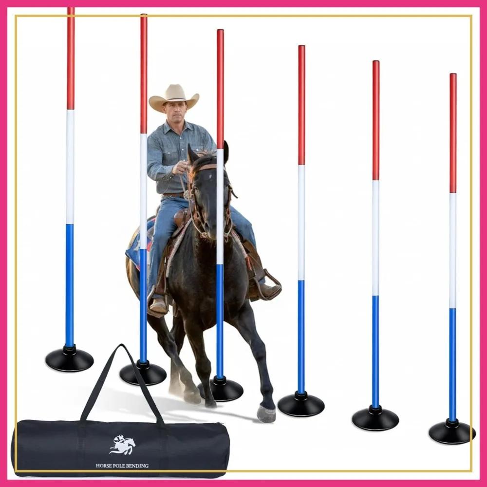 6 Pcs 6FT Adjustable Pole Bending Set for Horse Training, Equestrian Agility Poles with Weighted Base for Sports
6 Pcs 6FT Adjustable Pole Bending Set for Horse Training, Equestrian Agility Poles with Weighted Base for Sports