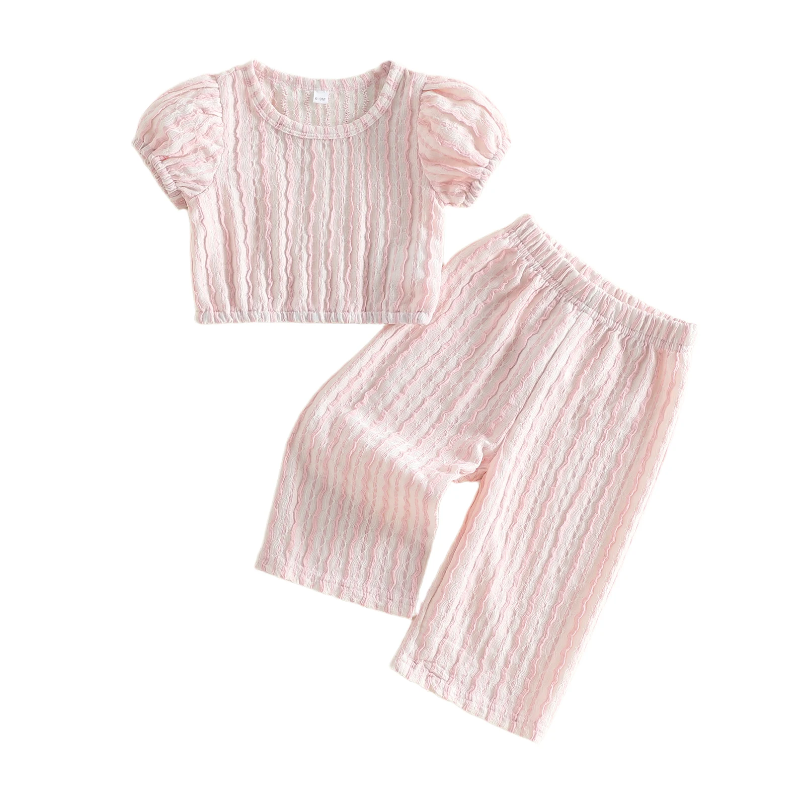 Toddler Girl Summer Outfits Stripe Pattern Bubble Sleeve Tops Elastic Waist Wide-Leg Pants 2Pcs Clothes Set
Toddler Girl Summer Outfits Stripe Pattern Bubble Sleeve Tops Elastic Waist Wide-Leg Pants 2Pcs Clothes Set