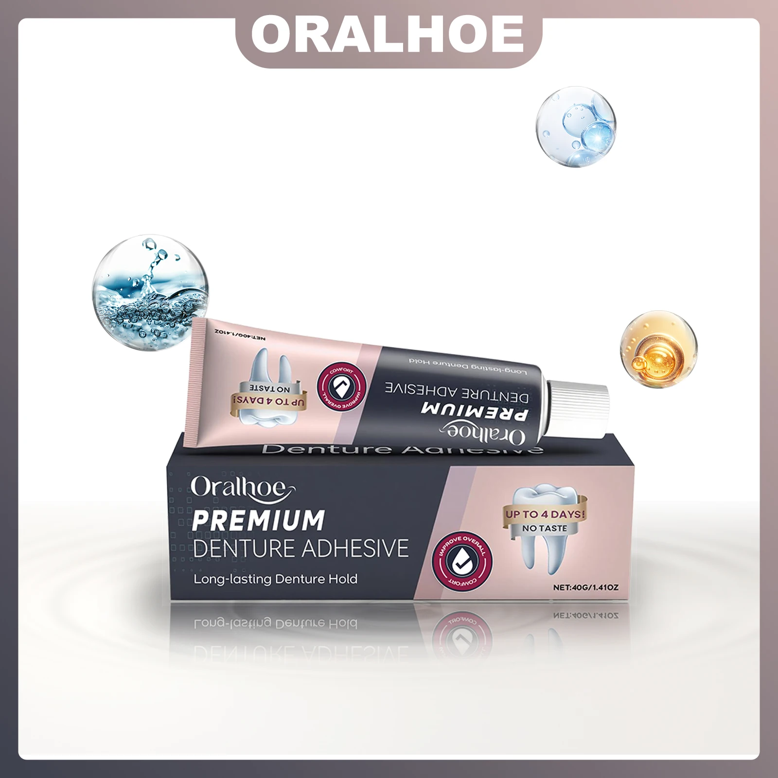 ORALHOE 40g Denture Adhesive Strong Durable Denture Fixation Effect Reduce Gum Pain Make More Comfort Prevent Food Residue Stuck
ORALHOE 40g Denture Adhesive Strong Durable Denture Fixation Effect Reduce Gum Pain Make More Comfort Prevent Food Residue Stuck