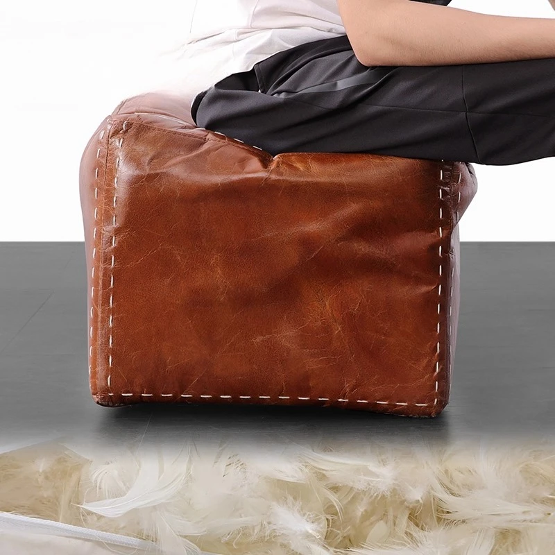 American rural retro leather square stool, first layer oil wax leather down pedal splicing sofa footstool
American rural retro leather square stool, first layer oil wax leather down pedal splicing sofa footstool