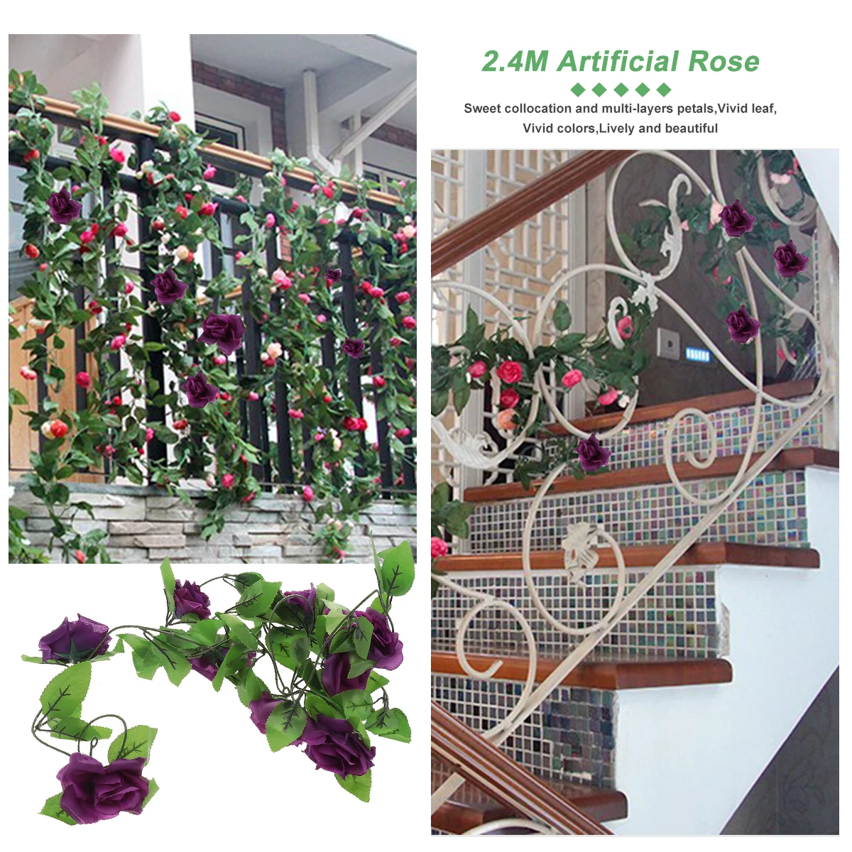 1pcs 2. Artificial Rose Garland Faux Flowers Home Accessories Leaf Vine Long Fake Flower Vine for Wall
1pcs 2. Artificial Rose Garland Faux Flowers Home Accessories Leaf Vine Long Fake Flower Vine for Wall