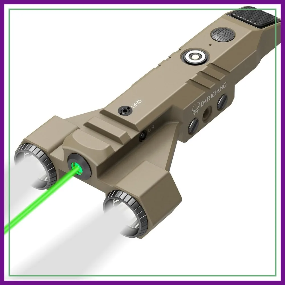 1450 Lumen Tactical Flashlight with Green Laser Beam, Low Profile Rechargeable Weapon Light for Picatinny Rail
1450 Lumen Tactical Flashlight with Green Laser Beam, Low Profile Rechargeable Weapon Light for Picatinny Rail