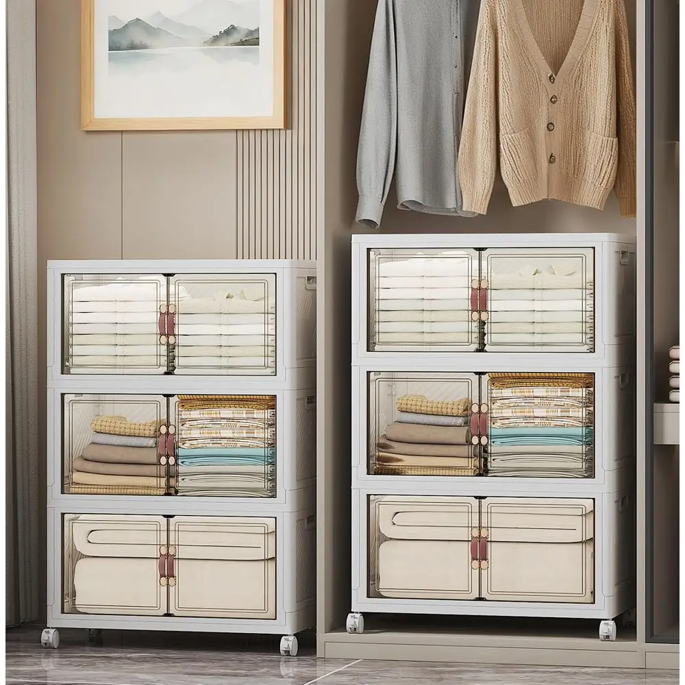 Extra Large Stackable Storage Bins with Lids and Wheels for Closet, Dorm, and Garage Organization
Extra Large Stackable Storage Bins with Lids and Wheels for Closet, Dorm, and Garage Organization