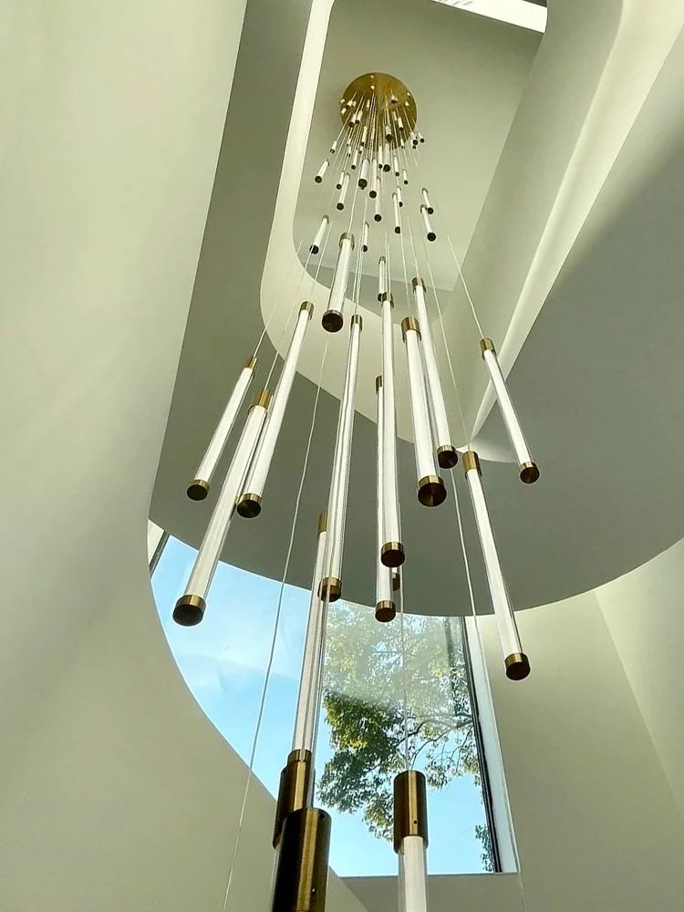 Modern Staircase LED Chandelier Luxury Living Room Lighting Duplex Attic Home Pendant Decoration Restaurant Villa Ceiling Lamp
Modern Staircase LED Chandelier Luxury Living Room Lighting Duplex Attic Home Pendant Decoration Restaurant Villa Ceiling Lamp