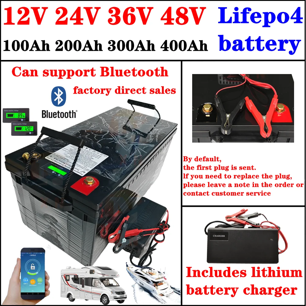 12V 24V 36V 48V 100AH 150Ah 200AH 300Ah 400Ah lifepo4 lithium battery bluetooth BMS APP for solar inverter EV Fishing boat
12V 24V 36V 48V 100AH 150Ah 200AH 300Ah 400Ah lifepo4 lithium battery bluetooth BMS APP for solar inverter EV Fishing boat