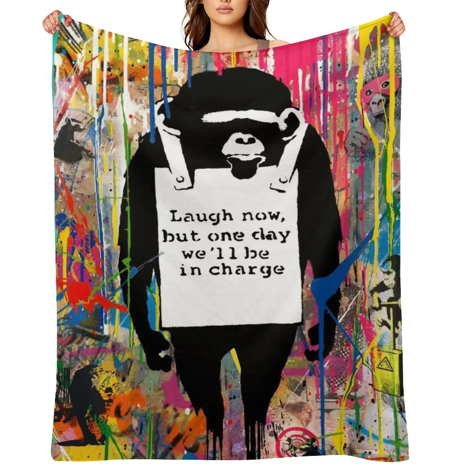 Banksy Animals Graffiti Stencil Art Collage Laugh Now Chimp Throw Blanket Sofa Quilt Decoratives Soft Plush Plaid Quilt Blankets
Banksy Animals Graffiti Stencil Art Collage Laugh Now Chimp Throw Blanket Sofa Quilt Decoratives Soft Plush Plaid Quilt Blankets