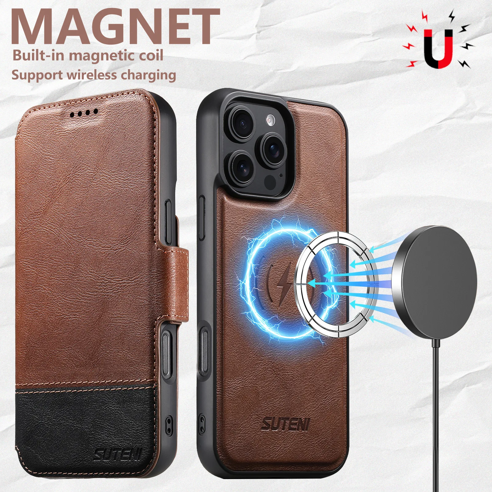 Two Colors Retro Flip Leather Case For Iphone 16 15 14 13 12 Pro Max Phone Case Wallet Card Slotting Magnetic 2-In-1 Charging
Two Colors Retro Flip Leather Case For Iphone 16 15 14 13 12 Pro Max Phone Case Wallet Card Slotting Magnetic 2-In-1 Charging