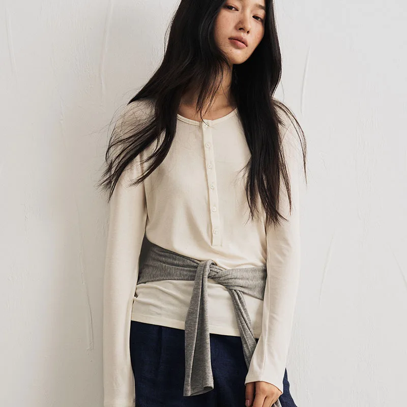 2026New Women Spring Autumn Round Button Neck Slim Knitwear Solid Color Striped Long Sleeve Top Fashion Leisure Women Clothing
2026New Women Spring Autumn Round Button Neck Slim Knitwear Solid Color Striped Long Sleeve Top Fashion Leisure Women Clothing