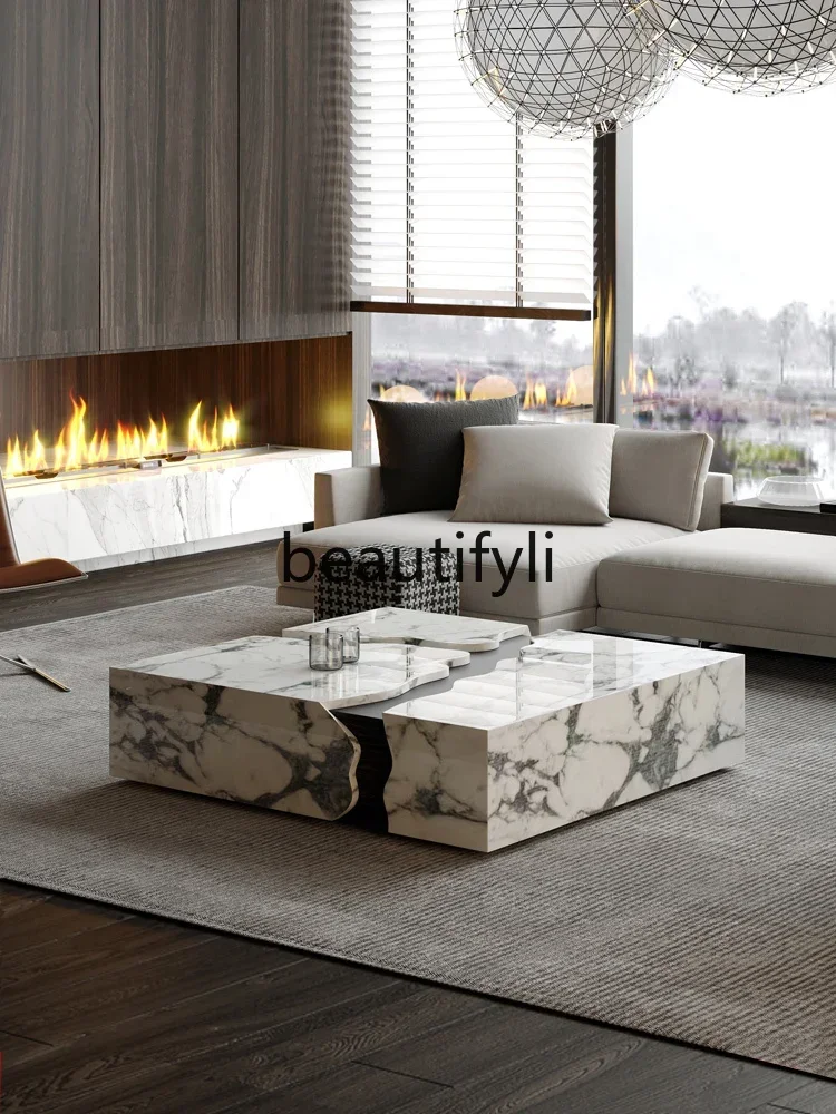qqNatural marble coffee table new square large apartment Italian minimalist coffee table
qqNatural marble coffee table new square large apartment Italian minimalist coffee table
