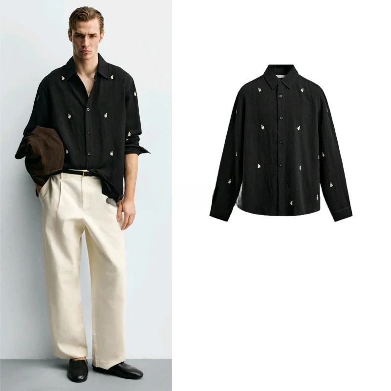 New Spring Summer Men's Long Sleeve Collared Loose Fit Contrast Color Patchwork Embroidered Shirt Breathable Polyester Casual...
New Spring Summer Men's Long Sleeve Collared Loose Fit Contrast Color Patchwork Embroidered Shirt Breathable Polyester Casual...