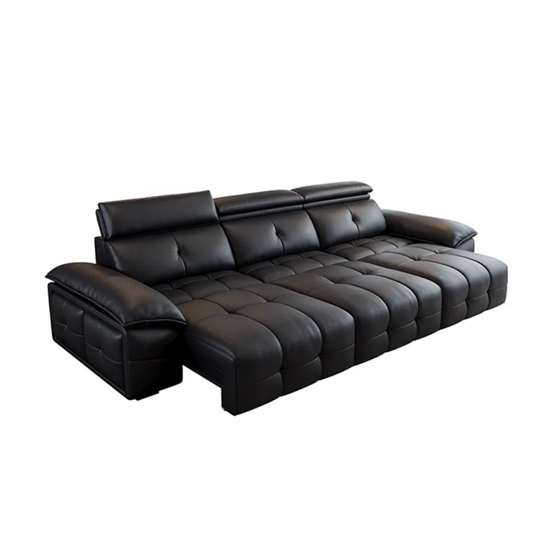 Black Italian leather sofa bed piano keys new living room light luxury modern simple straight row small apartment
Black Italian leather sofa bed piano keys new living room light luxury modern simple straight row small apartment