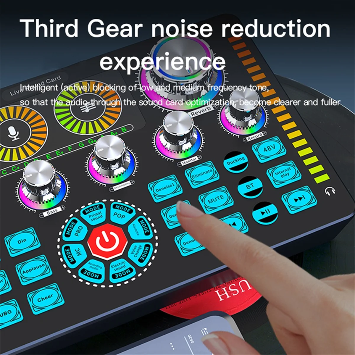 M86K Udio Mixer USB External Sound Card of Headset Live Broadcast Sound Card for Mobile Phone Computer 48V Audio Mixer
M86K Udio Mixer USB External Sound Card of Headset Live Broadcast Sound Card for Mobile Phone Computer 48V Audio Mixer