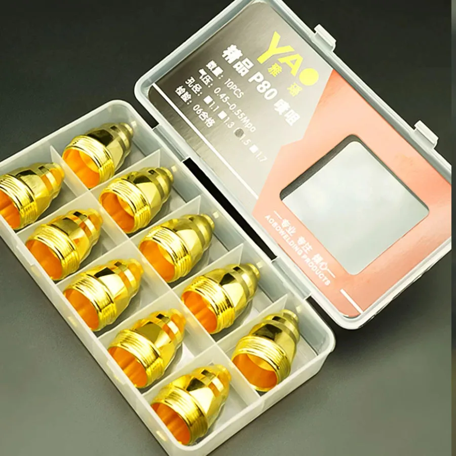 Premium thickened P80 plasma nozzle 10PCS+electrode 10PCS, cutting LGK100 cutting machine accessories
Premium thickened P80 plasma nozzle 10PCS+electrode 10PCS, cutting LGK100 cutting machine accessories
