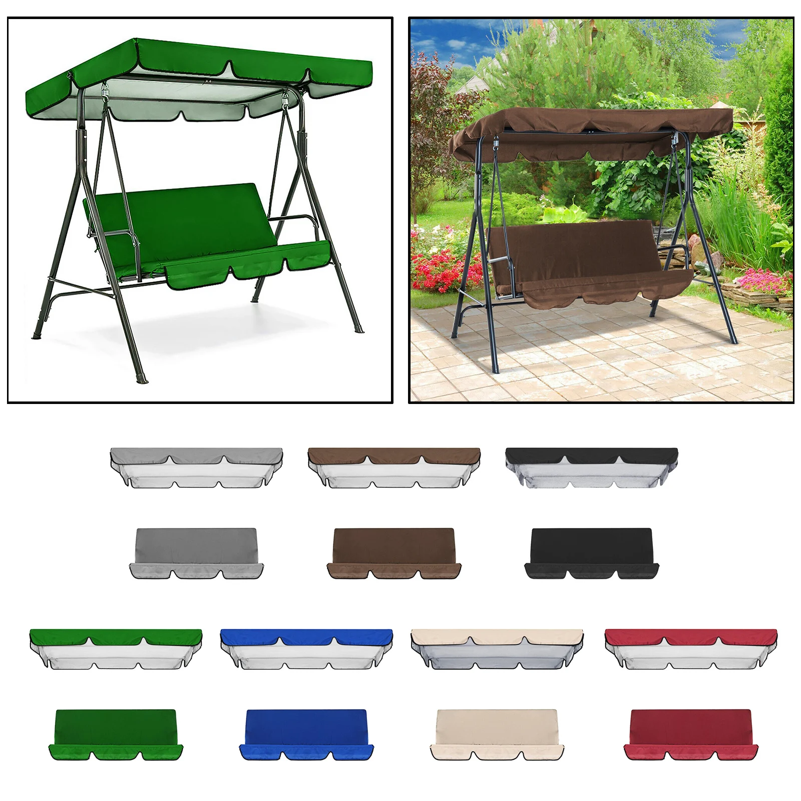 Garden Swing Awning Top Cover Set Waterproof 3 Person Swing Chair Cushion for Outdoor Patio Furniture
Garden Swing Awning Top Cover Set Waterproof 3 Person Swing Chair Cushion for Outdoor Patio Furniture