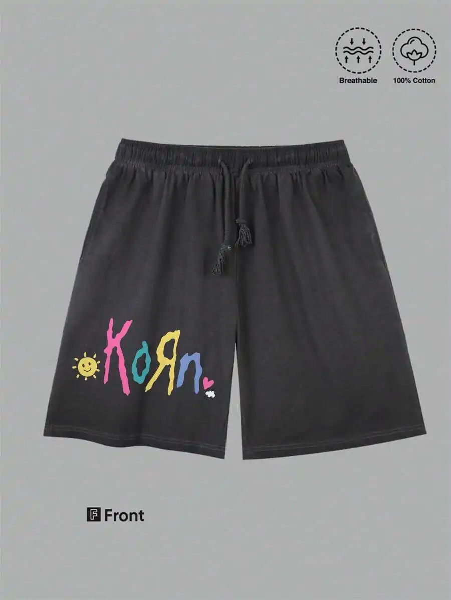 Mens Black Cotton Drawstring Shorts With Colorful Print For Casual Summer Wear
Mens Black Cotton Drawstring Shorts With Colorful Print For Casual Summer Wear