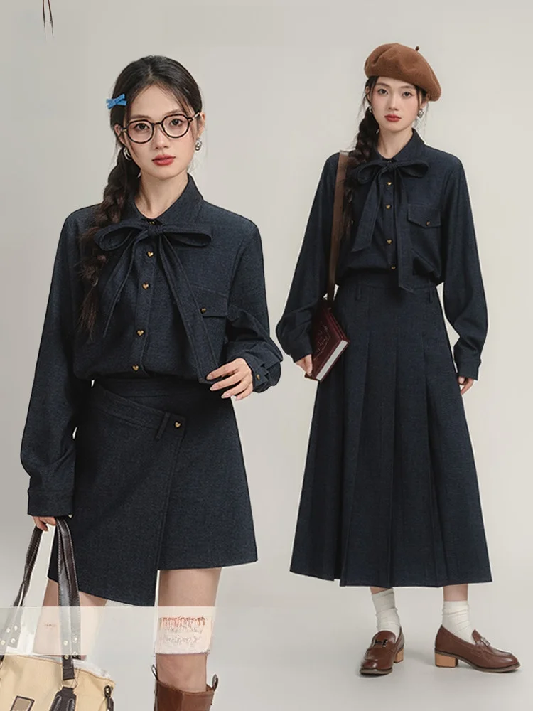 Heynew plus Size Knot Tie irt Skirt Set Women's Early Autumn Men's Killer Outfit A-Line ort Skirt Long Sve
Heynew plus Size Knot Tie irt Skirt Set Women's Early Autumn Men's Killer Outfit A-Line ort Skirt Long Sve