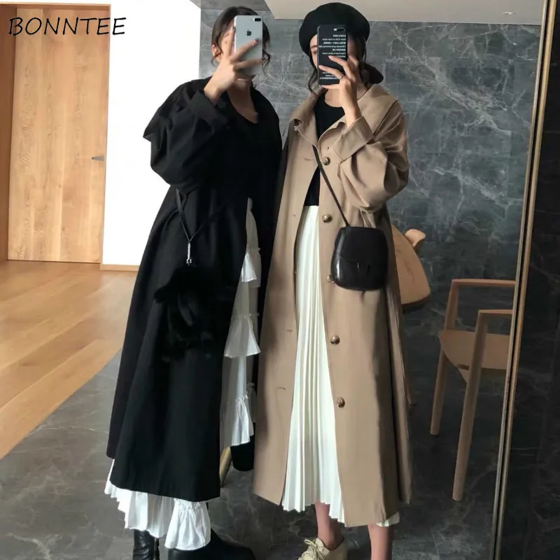 Trench Women Single Breasted Korean Style Pocket Solid Long Coats Popular New Soft Leisure Clothes Straight Students Ins
Trench Women Single Breasted Korean Style Pocket Solid Long Coats Popular New Soft Leisure Clothes Straight Students Ins