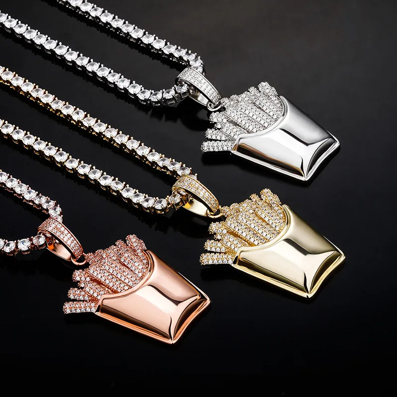 Hip Hop Micro Paved AAA Cuibc Zirconia Bling Iced Out French Fries Pendants Necklaces for Men Rapper Jewelry Drop Shipping
Hip Hop Micro Paved AAA Cuibc Zirconia Bling Iced Out French Fries Pendants Necklaces for Men Rapper Jewelry Drop Shipping