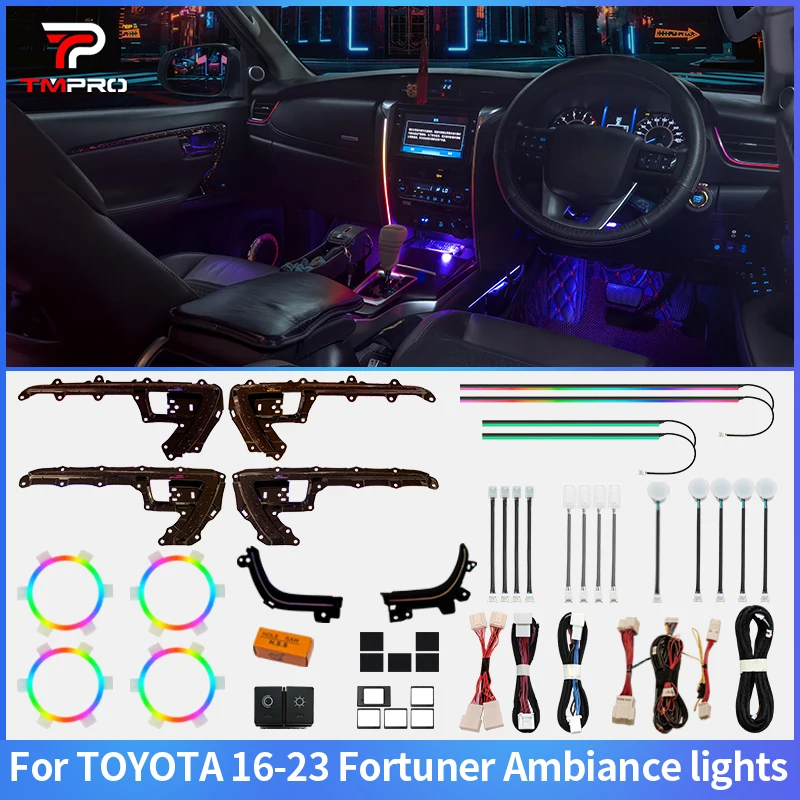 TMPRO 64 Colors LED Ambient Lighting For Toyota Right Rudder Fortuner 2016-2023 Automotive Interior Decoration
TMPRO 64 Colors LED Ambient Lighting For Toyota Right Rudder Fortuner 2016-2023 Automotive Interior Decoration