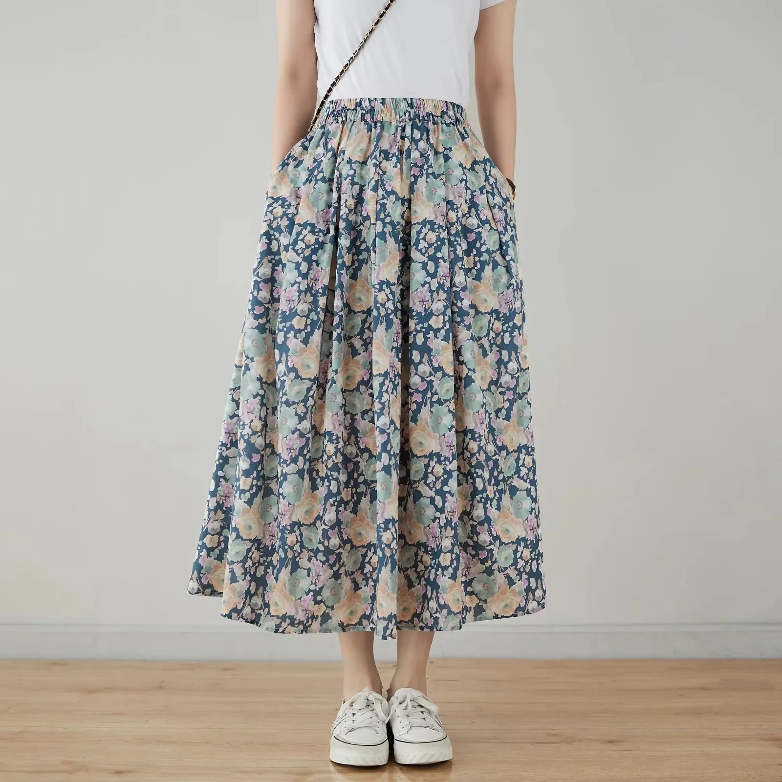 Mori Girl Skirt Plus Size Long Skirts Japanese Fashion Elastic High Waist Cotton Oil Painting Printed Full Skirts for Mother
Mori Girl Skirt Plus Size Long Skirts Japanese Fashion Elastic High Waist Cotton Oil Painting Printed Full Skirts for Mother