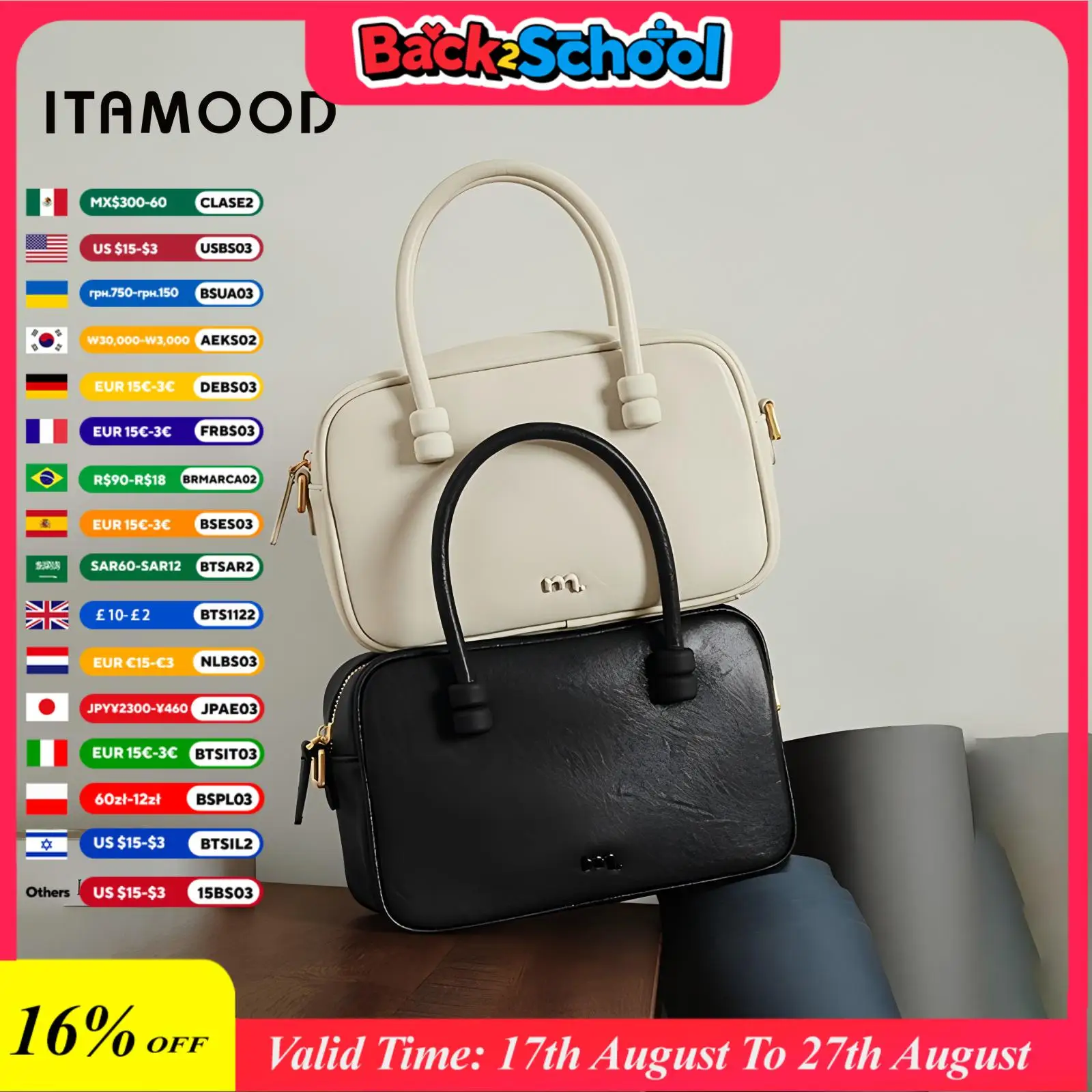 ITAMOOD Bowling Bag Women Original Designer Brand One Shoulder Crossbody Handbag Boston Summer Makeup Bag Valentine Gift School
ITAMOOD Bowling Bag Women Original Designer Brand One Shoulder Crossbody Handbag Boston Summer Makeup Bag Valentine Gift School