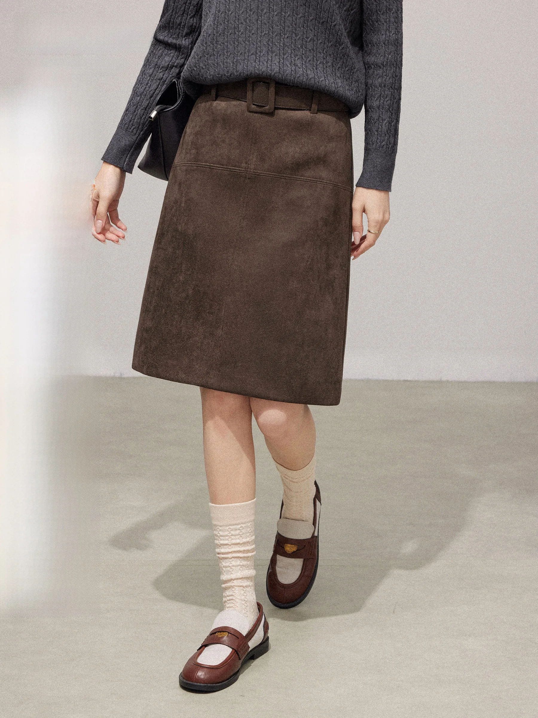 Retro Coffee Color Suede A-Line Skirt Women's High Waist Slim Fit Ba Split Bodycon Mid-Length Skirt Casual Sle
Retro Coffee Color Suede A-Line Skirt Women's High Waist Slim Fit Ba Split Bodycon Mid-Length Skirt Casual Sle