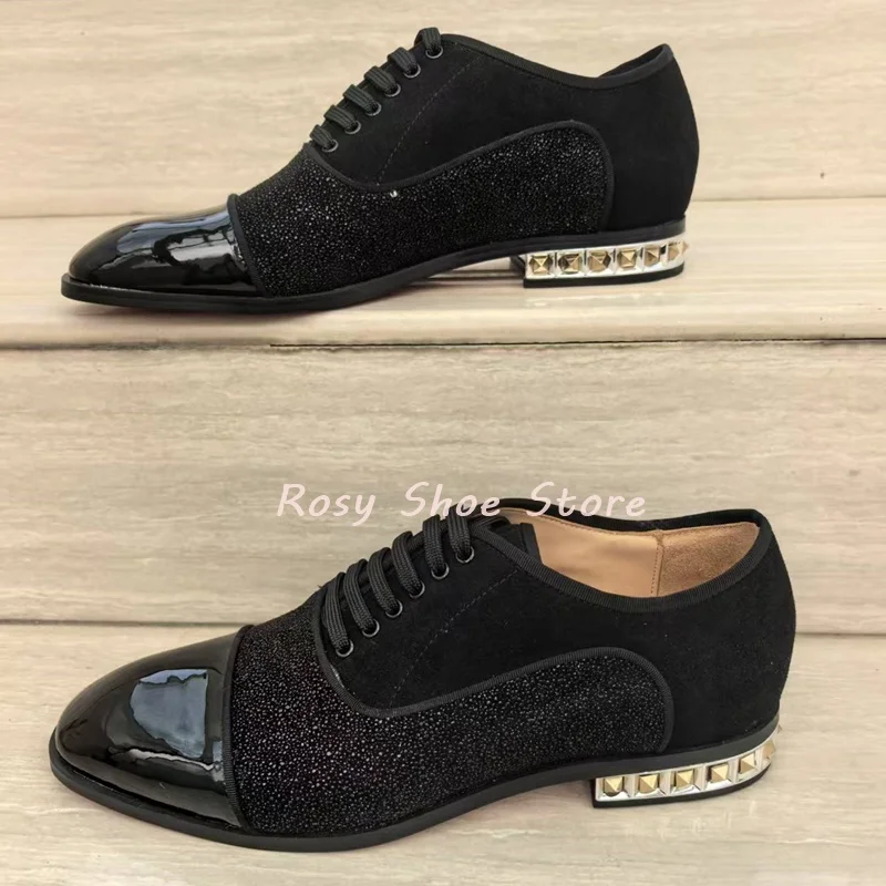 Men's Patent Leather Splicing Suede Fashion Shoes Special Design Heel Lace Up Flat Casual Leather Shoes Office Daily Suit Shoes
Men's Patent Leather Splicing Suede Fashion Shoes Special Design Heel Lace Up Flat Casual Leather Shoes Office Daily Suit Shoes