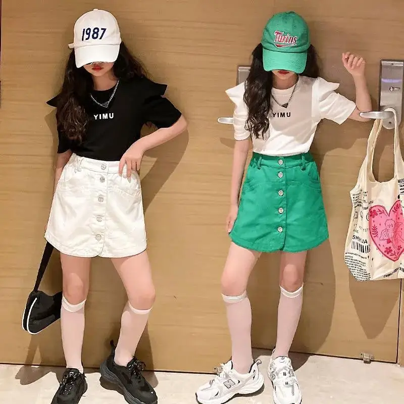 Girls Suits Korean Version Casual Girl Summer Girls Fashion Fashion Large Children Short-sleeved Trouser Skirt Two-piece Set
Girls Suits Korean Version Casual Girl Summer Girls Fashion Fashion Large Children Short-sleeved Trouser Skirt Two-piece Set