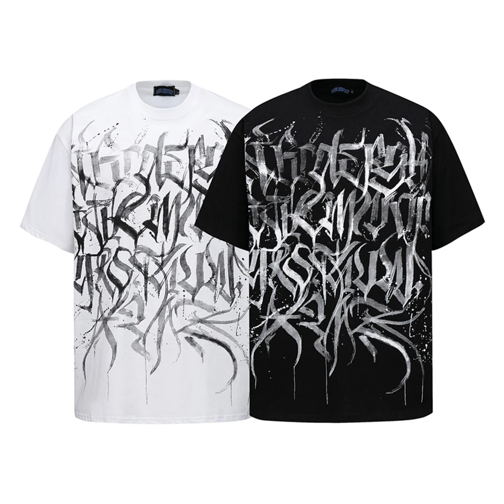 High Street Graffiti Print Vintage Mens Summer Short Sleeve Top Tees Round Neck White Black Cotton Loose T-shirt Oversized
High Street Graffiti Print Vintage Mens Summer Short Sleeve Top Tees Round Neck White Black Cotton Loose T-shirt Oversized