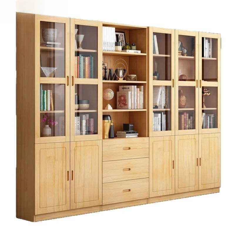 All solid wood combination dustproof simple glass door modern bookshelf
All solid wood combination dustproof simple glass door modern bookshelf