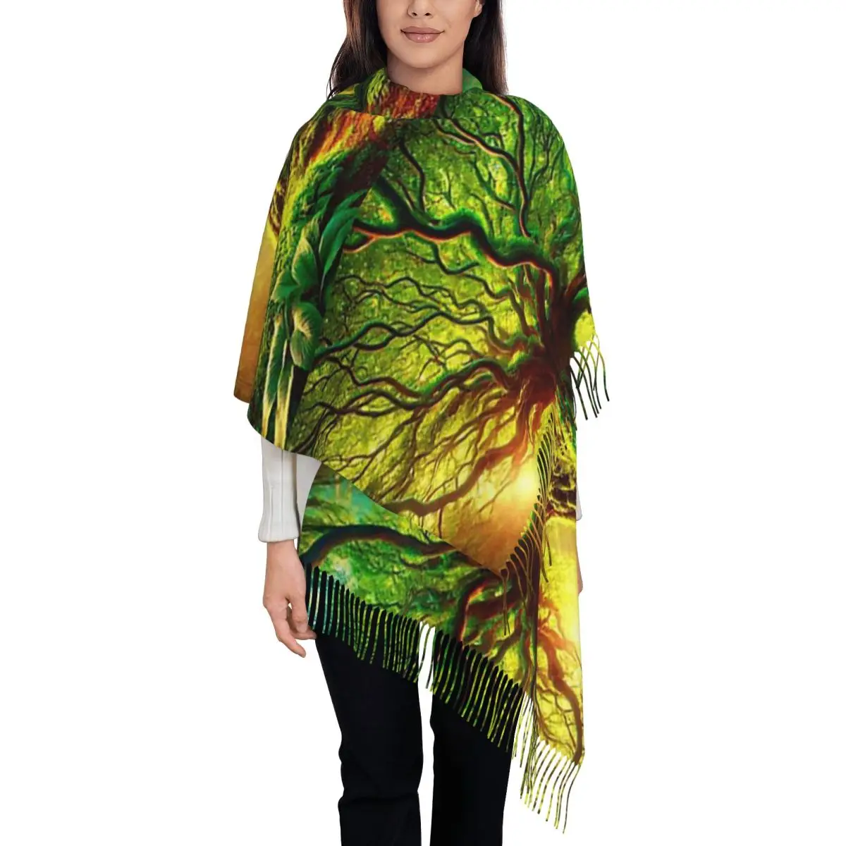 Magic Green Tree Scarf Tassel Scarves Women Soft Warm Shawls and Wraps Large Fall Winter Shawl Wrap
Magic Green Tree Scarf Tassel Scarves Women Soft Warm Shawls and Wraps Large Fall Winter Shawl Wrap