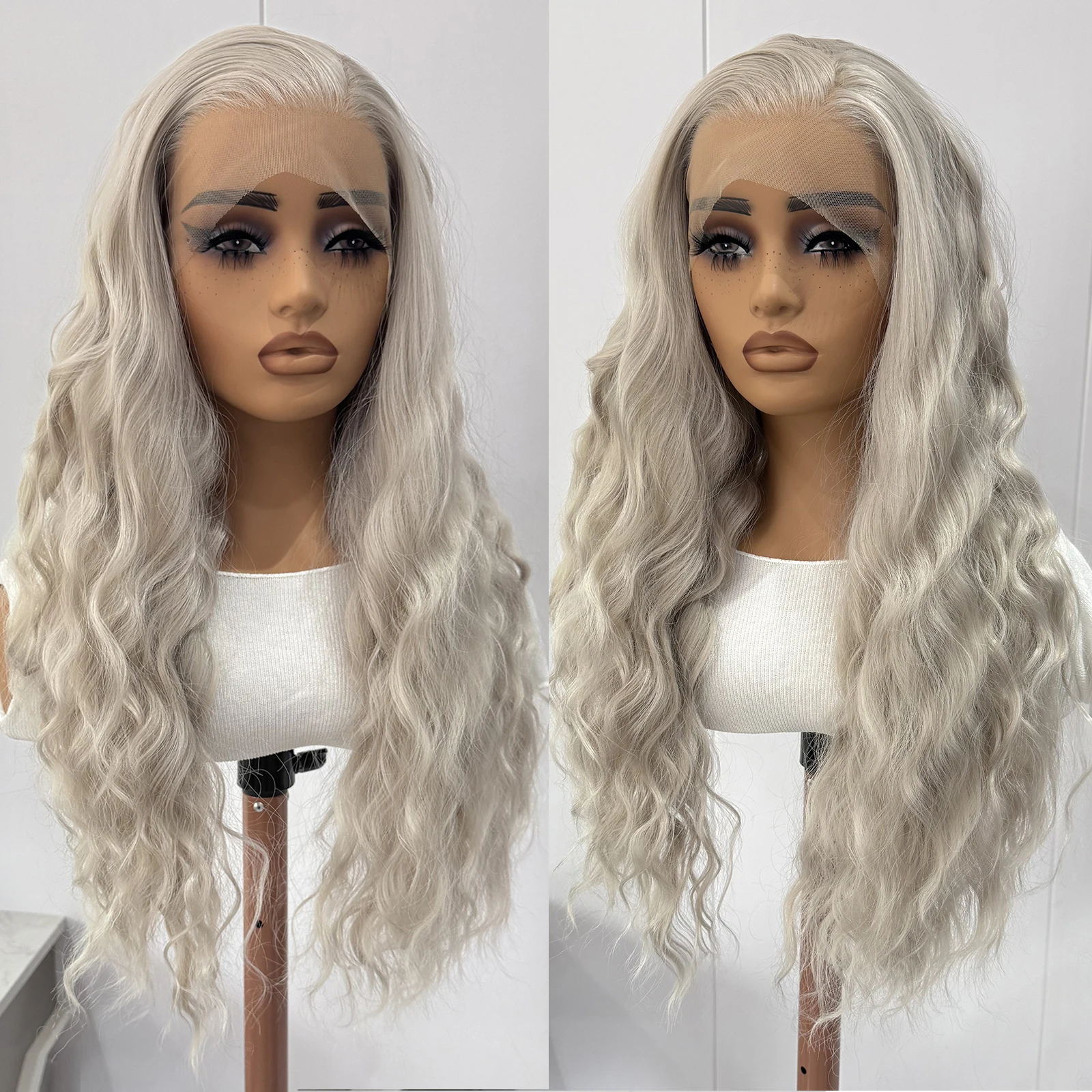 Ash Blonde Deep Wave Wig 13x4 Lace Front Synthetic Hair Long Loose Curly Lace Wig Heat Resistant Natural Hairline Daily Use Wigs
Ash Blonde Deep Wave Wig 13x4 Lace Front Synthetic Hair Long Loose Curly Lace Wig Heat Resistant Natural Hairline Daily Use Wigs
