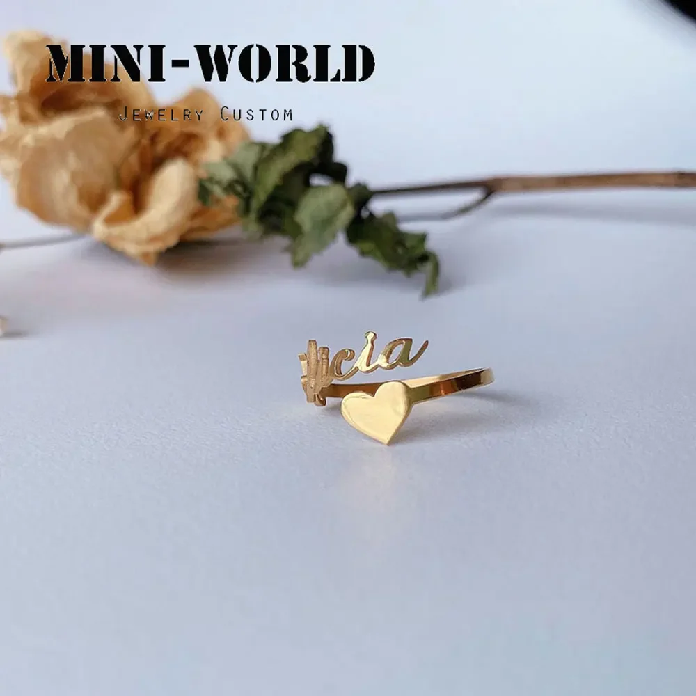 Женское открытое кольцо с сердечком Mini-World, индивидуальное имя, полое кольцо из нержавеющей стали в форме сердца, ювелирные изделия для любви, подарок на помолвку
Женское открытое кольцо с сердечком Mini-World, индивидуальное имя, полое кольцо из нержавеющей стали в форме сердца, ювелирные изделия для любви, подарок на помолвку