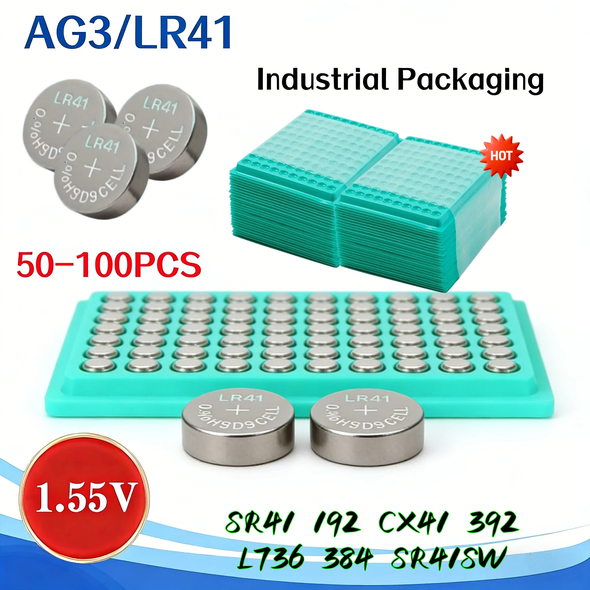 Hot50-500PCSLR41 AG3 Coin Alkaline Battery 1.55V Button Batteries SR41 192 CX41 392 L736 384 SR41SW Calculators Watch Lamp Chain
Hot50-500PCSLR41 AG3 Coin Alkaline Battery 1.55V Button Batteries SR41 192 CX41 392 L736 384 SR41SW Calculators Watch Lamp Chain