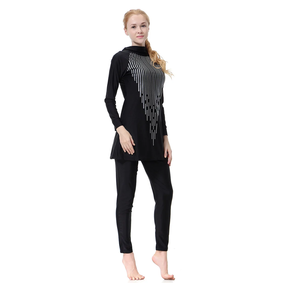 Muslim Women Swimwear Modest Loose Two Piece Set Contrast Color Beach Resort Hot Spring Outfit
Muslim Women Swimwear Modest Loose Two Piece Set Contrast Color Beach Resort Hot Spring Outfit
