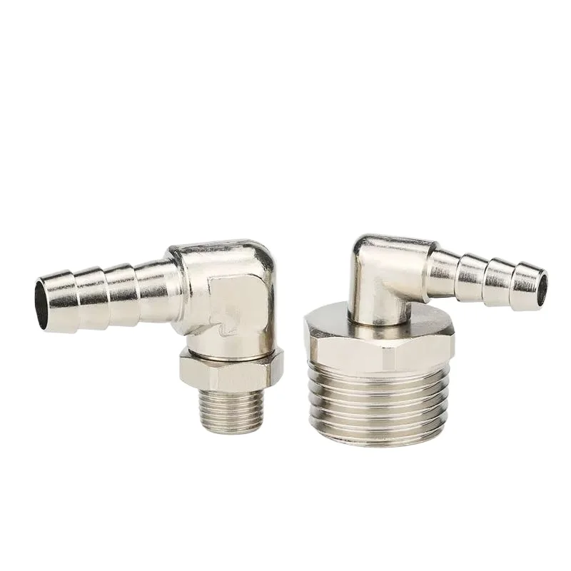 360 Degree Rotary 1/8" 1/4" 3/8" 1/2" BSPT Male x 6/8/10/12mm Hose Barb Nickel Plated Brass Elbow Pipe Fitting Pneumatic Air
360 Degree Rotary 1/8" 1/4" 3/8" 1/2" BSPT Male x 6/8/10/12mm Hose Barb Nickel Plated Brass Elbow Pipe Fitting Pneumatic Air
