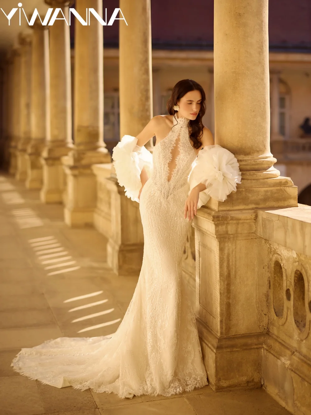 Stunning Beaded Lace Mermaid Wedding Dress With Shawl Long Modern Halter Bridal Gown Customized Gorgeous Dresses For Bride
Stunning Beaded Lace Mermaid Wedding Dress With Shawl Long Modern Halter Bridal Gown Customized Gorgeous Dresses For Bride