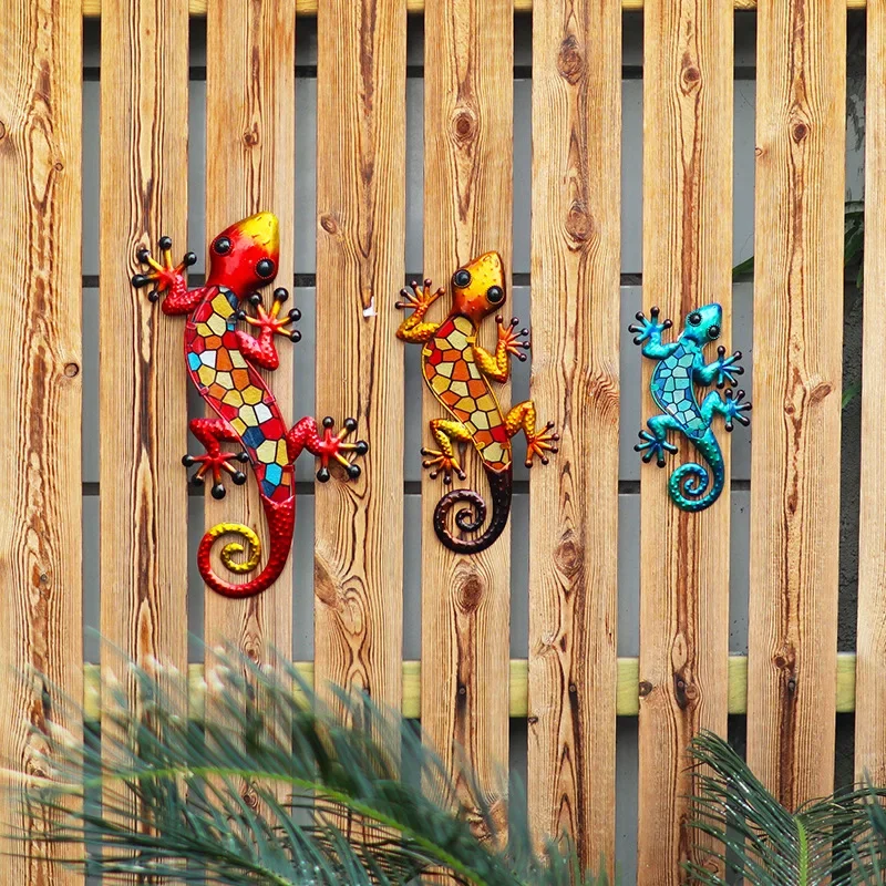 Iron gecko wall decoration, garden courtyard decoration wall hanging set, colorful glass gecko crafts for Kitchen Living Room
Iron gecko wall decoration, garden courtyard decoration wall hanging set, colorful glass gecko crafts for Kitchen Living Room