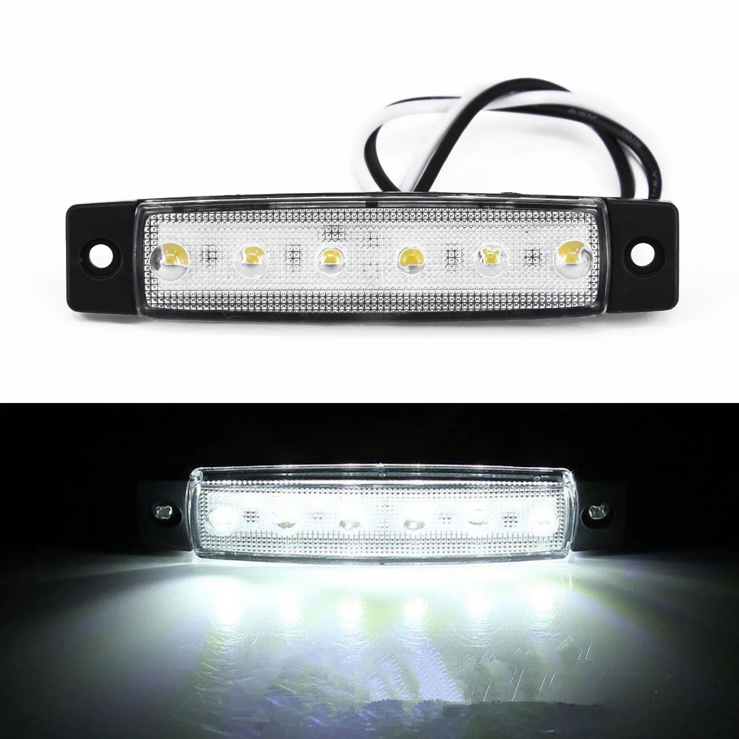 White 12V 6-LED-Side Marker Light For Trailer Truck Boat BUS Indicator RV Lamp 95*20*8mm ABS-Accessories For Vehicles
White 12V 6-LED-Side Marker Light For Trailer Truck Boat BUS Indicator RV Lamp 95*20*8mm ABS-Accessories For Vehicles