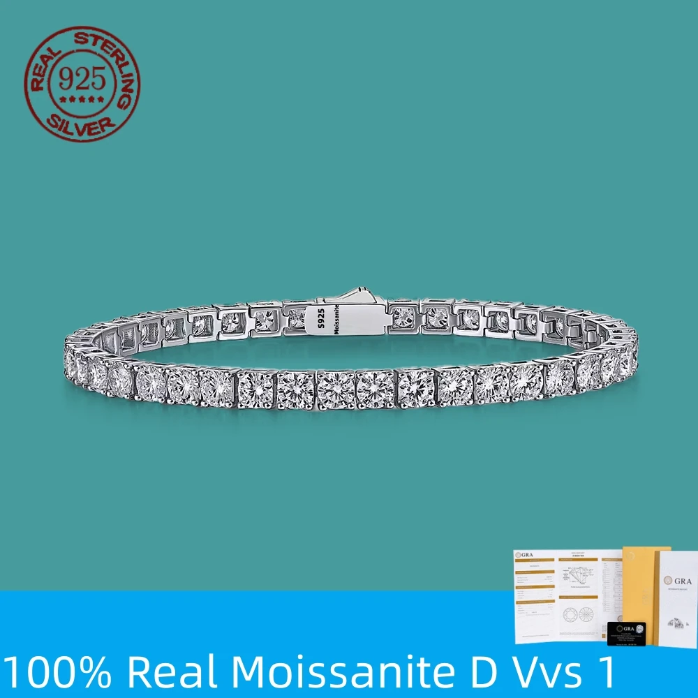 Moissanite Tennis Dainty Full Bracelet 3.8MM S925 Sterling Silver D Color Lab Created Diamond Bracelet for Women Men
Moissanite Tennis Dainty Full Bracelet 3.8MM S925 Sterling Silver D Color Lab Created Diamond Bracelet for Women Men