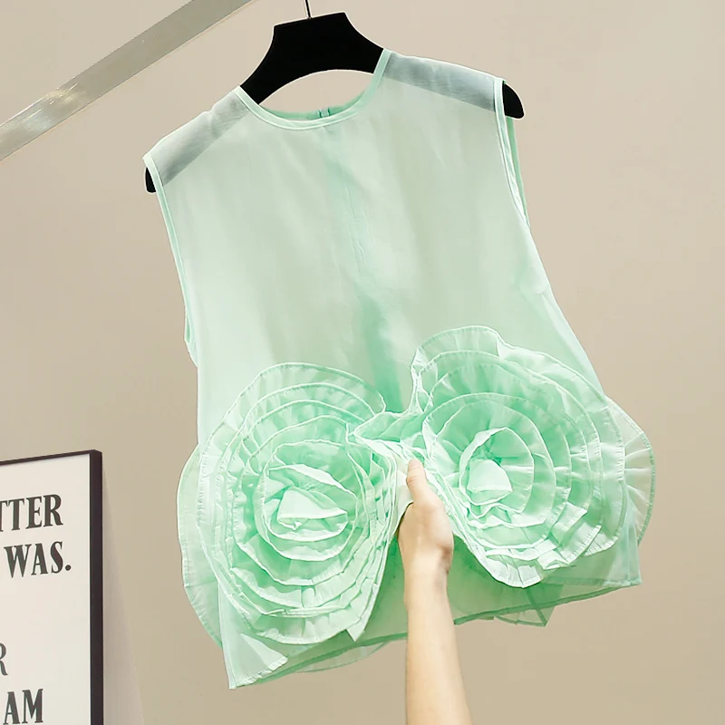 Модный женский топ с круглым вырезом, украшенный вышивкой, полупрозрачный, на бретельках, свободного кроя, для повседневной носки
Модный женский топ с круглым вырезом, украшенный вышивкой, полупрозрачный, на бретельках, свободного кроя, для повседневной носки